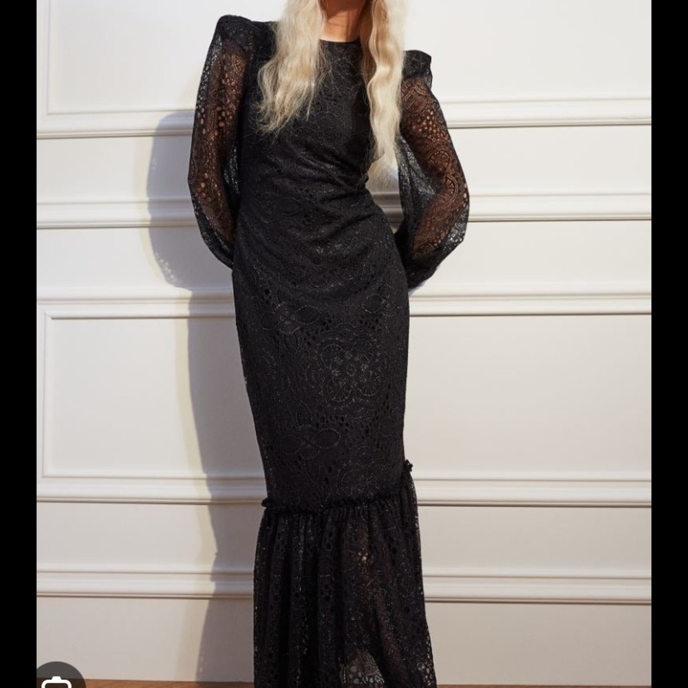 Black vampires wife x HM collab maxi dress gown lace NWT medium
